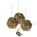 Miniatyrbillede 1 af 5: Fugle Rattan Bolde, Flettet Rattan Bolde Tyggelegetøj til Papegøje, Undulat, Kakadue, Budgerigar, Kærlighedsfugl, Myna, Konure, Ara, Fink (3 stk)
