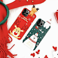 Miniatyrbild 3 av 5: Julskal för iPhone 11 Pro Max, God Jul Mjuk Silikon TPU 3D Söt Snögubbe Tomte/Älg Mönster Vacker Söt Premium Flexibel Skyddande Skal