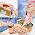 Miniatyrbillede 4 af 5: 4 i 1 ølkapselåbner dåseåbner 2 stk låg åbner multifunktion køkken gadget hætteåbning til seniorer med gigt/børnegave
