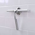 Miniatyrbilde 3 av 4: Dusj-squeegee for baderom, klar glassveggrenser, bad, rustfritt stål med sugekopp for oppbevaring - 10\", krom