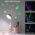 Miniatyrbillede 3 af 5: Børne skrivebordslampe, skrivebordslampe med penneholder, automatisk farveskiftende sengelampe, dæmpbar genopladelig LED-læselampe til