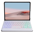 Miniatyrbilde 3 av 5: For Microsoft Surface Go/Go 2/Go 3 Tre farger bakgrunnsbelyst Bluetooth 5.0 Tastatur + Trestrukturert PU-lær