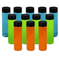 Miniatyrbilde 4 av 5: Pakke med 12 stk. 13,6 oz (400 ml) klare PET-plastflasker for juice med svart lokk