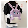 Miniatyrbild 4 av 5: Kawaii Katt Plysch Ryggsäck Söt Berlock Flicka Tonåring Kvinna Katt Öra Ryggsäck Fuzzy Väska Mysig Bokväska Laptop Skolväska (Lila)