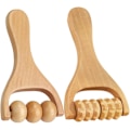 Miniatyrbild 1 av 3: 2 st Trähandvals Massager, Självmassagevalsverktyg för Midja Lår, Ben, Händer Helkroppsterapi Massager, Ryggavslappning