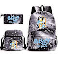 Pikkukuva 2 / 2: Bluey kolmiosainen koululaukku Starry Black 3