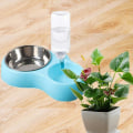 Miniatyrbillede 2 af 3: Vanddispenser Tør Foderdispenser Til Katte- Og Hundeskåle Inox Blå