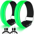 Uppladdningsbart LED-armband med hög synlighet, blinkande reflexlampa för löpning, 2-pack