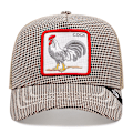Pikkukuva 2 / 5: Kukon sarjakuva baseball-lippis kuljettajan kuorma-autolippis kirjonnalla Checkered rooster