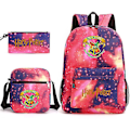 Miniatyrbilde 1 av 2: 3 stk/sett Harry Potter Ryggsekk for jenter gutter Skulder Bag Blyantvesker Trykte Uformelle Skoleveske Utendørs Gave H11