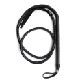 Miniatyrbild 1 av 2: 1,9 m Bullwhip i Läder och Mocka med Flätad Svans för Ridning (svart)