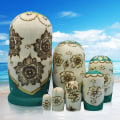 Miniatyrbild 4 av 5: 7 st söta gröna tröja fläta flicka ryska dockor Matryoshka leksaker
