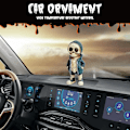 Miniatyrbild 4 av 5: Coola Retro Skelettfigurer, Halloween Gotisk Dekoration Skalle Hartsstaty, Söt Halloween Prydnad för Hemmakontor C