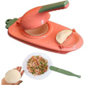 Miniatyrbild 1 av 5: 2-i-1 Dumplingtillverkare, DIY Dumplingtillverkare Form Dumplingomslagstillverkare, Kreativ Dumplingtillverkningsverktyg (Rosa)
