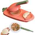 Miniatyrbillede 1 af 5: 2 i 1 Dumpling Maker, DIY Dumpling Maker Form Dumpling Wrap Maker, Kreativ Dumpling Fremstillingsværktøj (Pink)