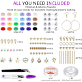Miniatyrbilde 2 av 5: 6000 stk leireperler for armbåndlaging, 24 farger flate runde polymerleireperler 6mm mellomperler Heishi-perler med anhengssett og elastiske tråder F