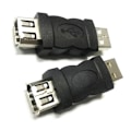 Miniatyrbillede 2 af 5: Firewire IEEE 1394 6-bens hun til USB 2.0 Type A han adapter