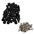 Miniatyrbillede 1 af 3: 50 stk. Diy 7mm Sorte Kegle Skrue Metalnitter Læderhåndværk Nitte Spikes