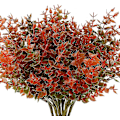 Miniatyrbillede 5 af 5: 8 Pakke Kunstig Efterår Buksbom Ingen Falmning Faux Efterår Planter, Falsk Indendørs Udendørs Greenery Efterår Dekoration Til Hjem Thanksgiving Jul