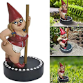 Miniatyrbilde 1 av 3: Pol dansende nissehagefigur! 6 tommers pol danser nisser figur hage landskap utendørs dekor! Polyresin nisse harpiks dverg skulptur kunstdekor!
