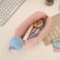 Miniatyrbilde 2 av 5: Søt blyantveske for jenter, blyantveske med stor kapasitet, blomsterblyantveske for kvinner, rosa blyantveske, blomsterblyantveske, plysjblyantveske B