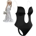 Miniatyrbilde 1 av 3: Kvinners dyp V-hals body shaper stroppeløs ryggløs body shapewear