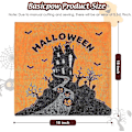 Miniatyrbillede 3 af 5: Happy Halloween pudebetræk sæt 18x18 stykker linned pudebetræk græskar heks slot trick or treat juledekoration til sofa soveværelse bil sengetøj