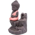 Miniatyrbillede 5 af 5: Røgelse Vandfald Tilbagestrømning Stativ Keramik, Keramisk Buddha Statue, Lille Munk Pagode, Konisk Stang Askeopsamler Med 20 Tilbagestrømning Røgelse Kegle (Rød)