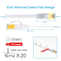 Miniatyrbillede 5 af 5: 20m fladt Ethernet-kabel Lang Kat. 7 Højhastigheds Gigabit Lan-kabel 10gbps Rj45 Stp Internet Patch-kabel Kompatibel med Cat5 Cat6 Ca