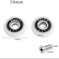 Miniatyrbilde 2 av 5: Set med 8 erstatningshjul for dusjdør med 19 mm diameter