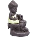 Miniatyrbilde 4 av 5: Røkelsebrenner, røyk, foss, tilbakestrømningsstativ, keramisk porselen, Buddha-statue, lite munktårn, konisk stang, askeoppsamler, med 20 tilbakestrømningsrøkelse