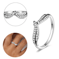 Miniatyrbillede 2 af 2: 925 Sterling Sølv Ring Til Kvinder Bryllup Smykker Gaver 8