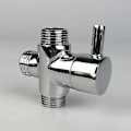 Miniatyrbild 1 av 5: Avledningsventil, hane G1/2; mässing Kran T-adapter Krom Duschtillbehör Vattenavledare 3-vägs Påfyllningsventil Hane