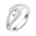 Miniatyrbilde 5 av 5: Glitrende kubisk zirkonia krone 925 sterling sølv ring for kvinner måne og floral stil bryllup smykker PYR008 7