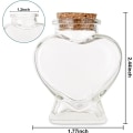 Miniatyrbild 3 av 5: Tomma Mini Glas Hjärtformade Flaskor med Korkproppar, Dekorativa Glasflaskor med Korklock, Små Glasflaskor Burkar för DIY Konst Hantverksprojekt