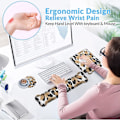 Miniatyrbild 3 av 5: Ergonomiskt tangentbords handledsstöd och musmatta handledsstöd set med underlägg, halkfri PU-bas för hemmakontor arbete studera Eas
