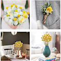 Miniatyrbild 3 av 5: 30 st Naturala Torkade Blommor Torkade Craspedia Billy Balls Blommor Billy Buttons 16’’ Gula Blommor Arrangemang Bukett för Boho Lanthus Bröllop Hem