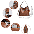 Miniatyrbild 5 av 5: Dam Läder Tote Väskor Stora Designer Tote Väskor Multi Pocket Designer Plånbok Crossbody Väskor Arbets Axelväskor