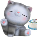 Miniatyrbilde 4 av 4: Katt Dashbordfigurer | Kreativ Bilkattdekor Resin, Katt Skrivebordsdekor Miniatyr Katt Bursdagskake Baking Dekorasjon Fe-Dyr Ch