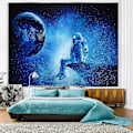 Miniatyrbild 3 av 5: Övrig väggdekor 210x150cm Astronaut Gobeläng Väggbonad Bohemian Hippie Gobeläng Fantasy Space T