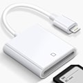 Miniatyrbillede 1 af 5: Lightning til SD-kort kamera læser til iPhone iPad, SD-kortlæser hukommelseskortlæser sporingskamera seer SD-kort adapter til iPhone 12/11/xs/xr/x/8/7