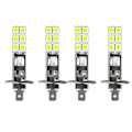 Pikkukuva 1 / 5: 4 kpl H1 6000k Super White 80w Led -ajovalopolttimosarja sumuajovalot