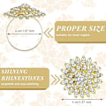 Miniatyrbillede 2 af 5: 6 stk. Guld Blomsterservietringe Legering Blomster Rhinestone Servietringe Krystal Rhinestone Servietringholder Til Bryllup Fødselsdag Chri