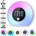 Miniatyrbillede 1 af 5: Natlampe med Bluetooth-højttaler, dæmpbar stemningsbelysning med LCD-display / Smart vækkeur, 4 lysstyrker