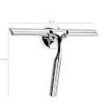 Miniatyrbilde 2 av 4: Dusj-squeegee for baderom, klar glassveggrenser, bad, rustfritt stål med sugekopp for oppbevaring - 10\", krom