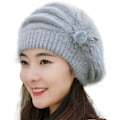 Miniatyrbilde 1 av 2: Kvinners Beanies Vinterhatter Kvinner Mote Kvinner Blomster Strikket Heklet Lue Vinter Varm Lue Beret Kvinner Hatter Vinter Varm