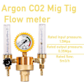 Miniatyrbillede 5 af 5: Argon Co2 Trykreduktionsventil Mig Tig Flow Meter Kontrolventil Svejsegasregulator Dobbelt Rør Bubbl