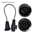 Miniatyrbilde 2 av 5: 7-pinners til 13-pinners tilhengeradapter ledningskonverter med kabel ledningskontakt 12v pluggkontakt