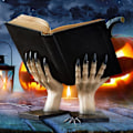 Miniatyrbild 4 av 5: Halloween-bokstöd, häxbokstöd i halloween, häxhandbokstöd, halloween-häxdekor, bokstöd i harts, häxhand