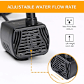 Miniatyrbillede 3 af 5: Nedsænkelig vandpumpe, akvariepumpe justerbar 200L/H 3W ultra-stille USB-pumpe til dam fisketank springvand fisketank 1,4 m ledning